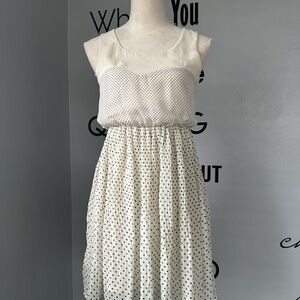 EUC Lark & Wolff Chic Cream and Gray Polka Dot Mini Dress Size S
